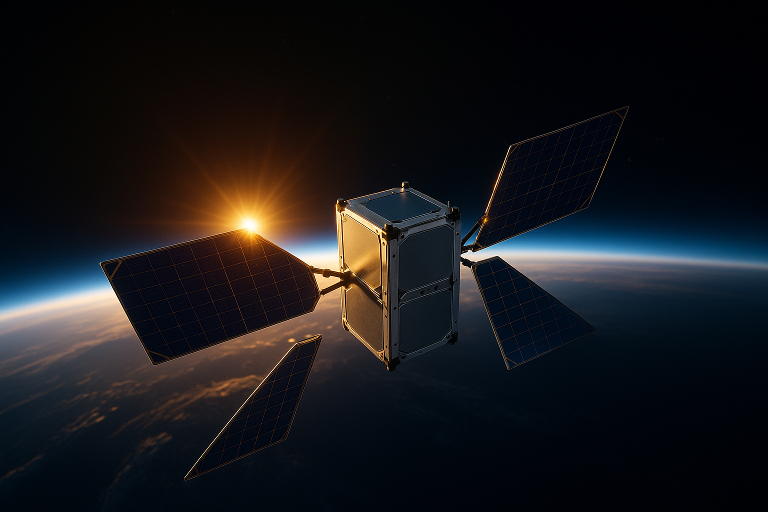 SPECTRIX CubeSat with solar panels deployed in LEO
